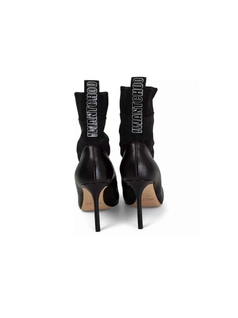 Jimmy Choo Women's Black Leather Ankle Boots Size 39.5 Stiletto Heel - Picture 1 of 6